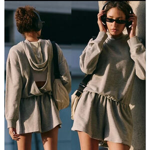 Free People Movement Such a Flirt Romper NWOT Size Small Gray Free People